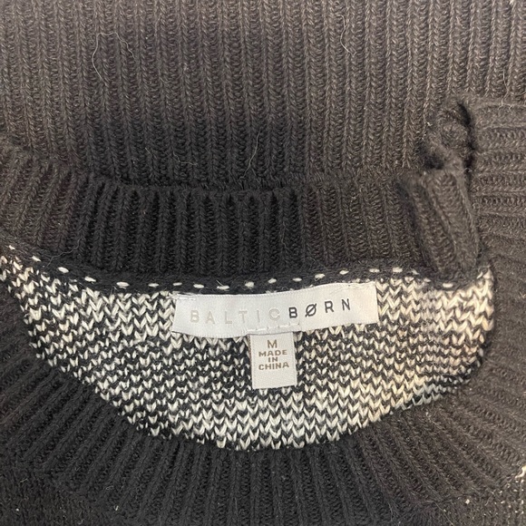 Baltic Born Black and Cream Abstract Crew Neck Sweater - Picture 5 of 5